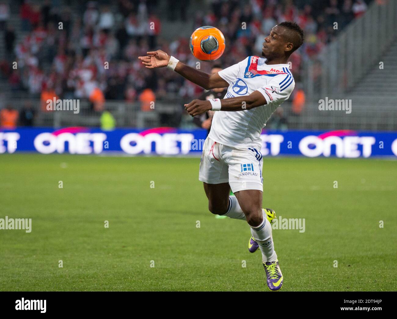 OL' s Henri Bedimo during the French First League soccer match, Olympique de Lyon Vs AS Monaco at the Gerland Stadium in Lyon France on March 16, 2014 . ASM won 3-1. Photo by Vincent Dargent/ABACAPRESS.COM Stock Photo