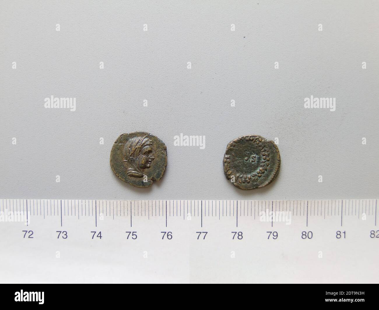 Mint: Rome, Coin from Rome, 2nd century A.D., Copper, 2.23 g, 6:00, 16 mm, Made in Rome, Roman, 2nd century A.D., Numismatics Stock Photo