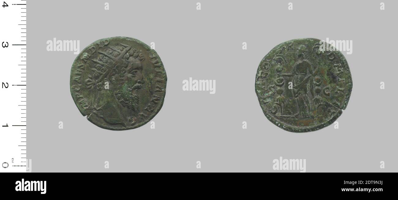 Ruler: Didius Julianus, Emperor of Rome, 133–193, ruled 193, Mint: Rome, Dupondius of Didius Julianus from Rome, 193, Orichalcum, 9.22 g, 1:00, 24.4 mm, Made in Rome, Italy, Roman, 2nd century, Numismatics Stock Photo