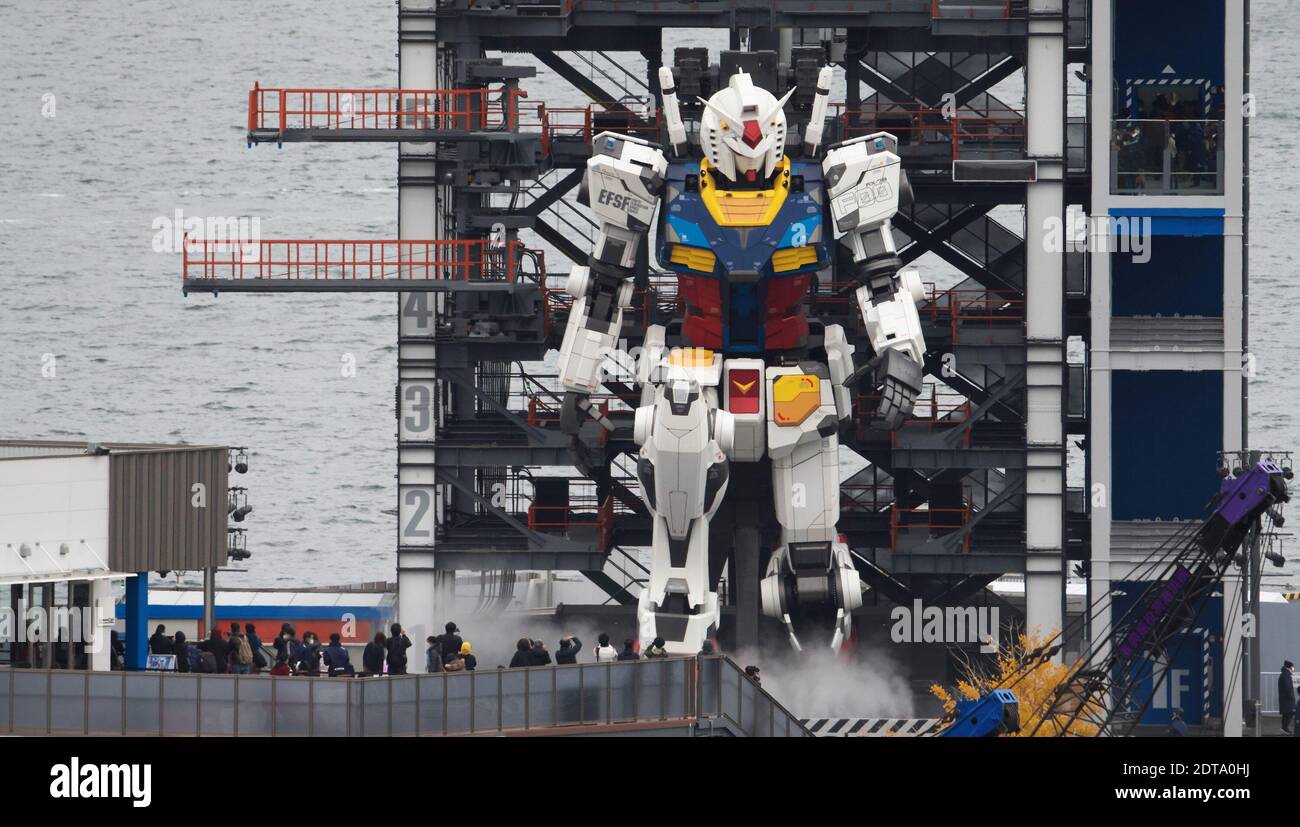 1/1 scale robot Gundam is seen stand at Gundam Factory Yokohama in  Yokohama, Kanagawa-Prefecture, Japan on December 19, 2020 Stock Photo -  Alamy