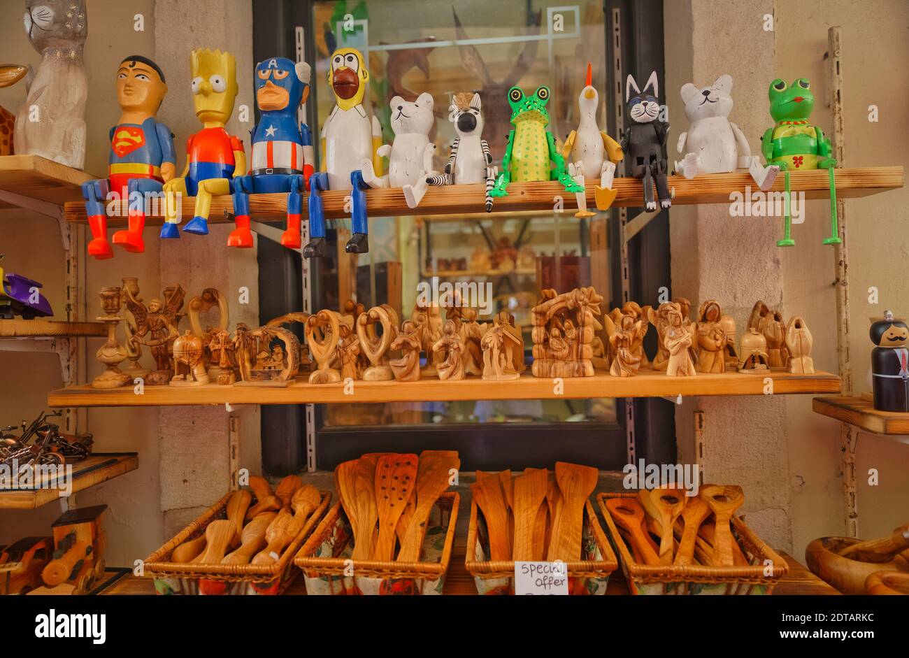 Souvenirs on display in Corfu town Greece Stock Photo
