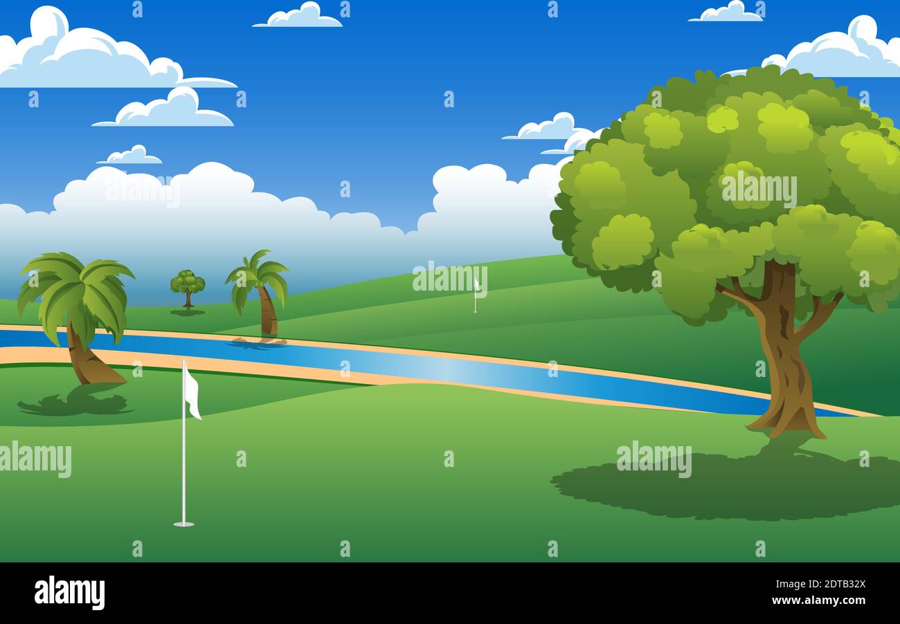 Golf country club landscape Stock Vector Images - Alamy