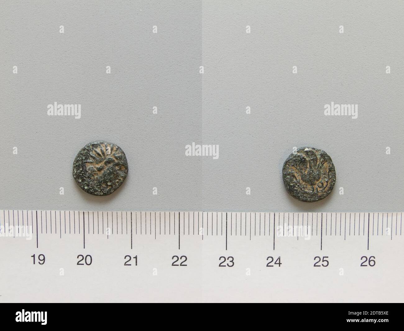 Mint: Rhodes, Coin from Rhodes, 166–88 B.C., Copper, 1.31 g, 12:00, 11.7 mm, Made in Rhodes, Greek, 2nd–1st century B.C., Numismatics Stock Photo