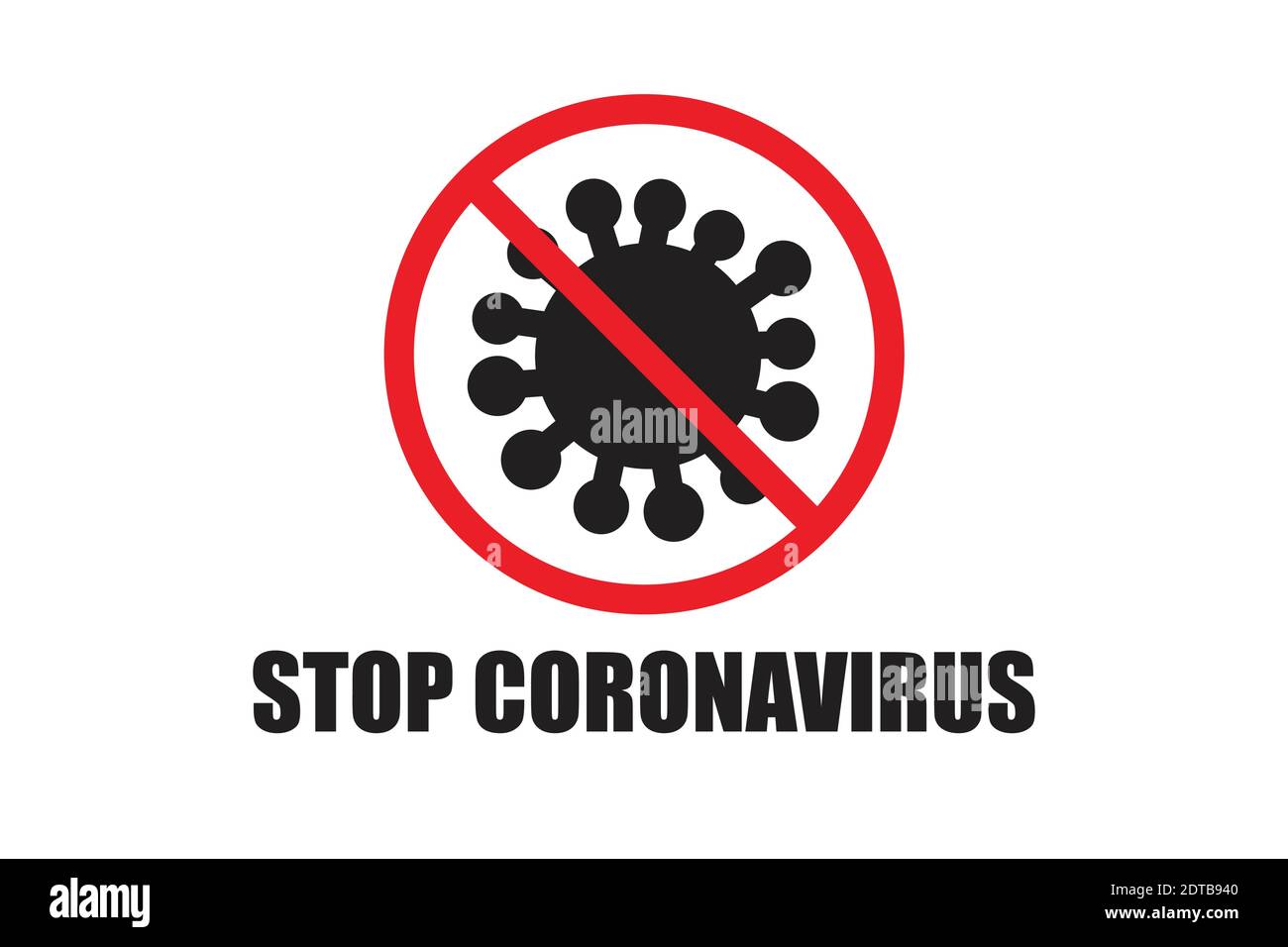 Stop coronavirus microbe stop sign vector Stock Vector
