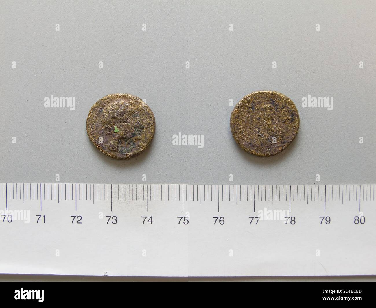 Ruler: Lysanias, Mint: Chalcis sub Libano, Coin of Lysanias from Chalcis sub Libano, 40–36 B.C., Copper, 5.14 g, 12:00, 19.2 mm, Made in Chalcis sub Libano, Roman, 1st century B.C., Numismatics Stock Photo