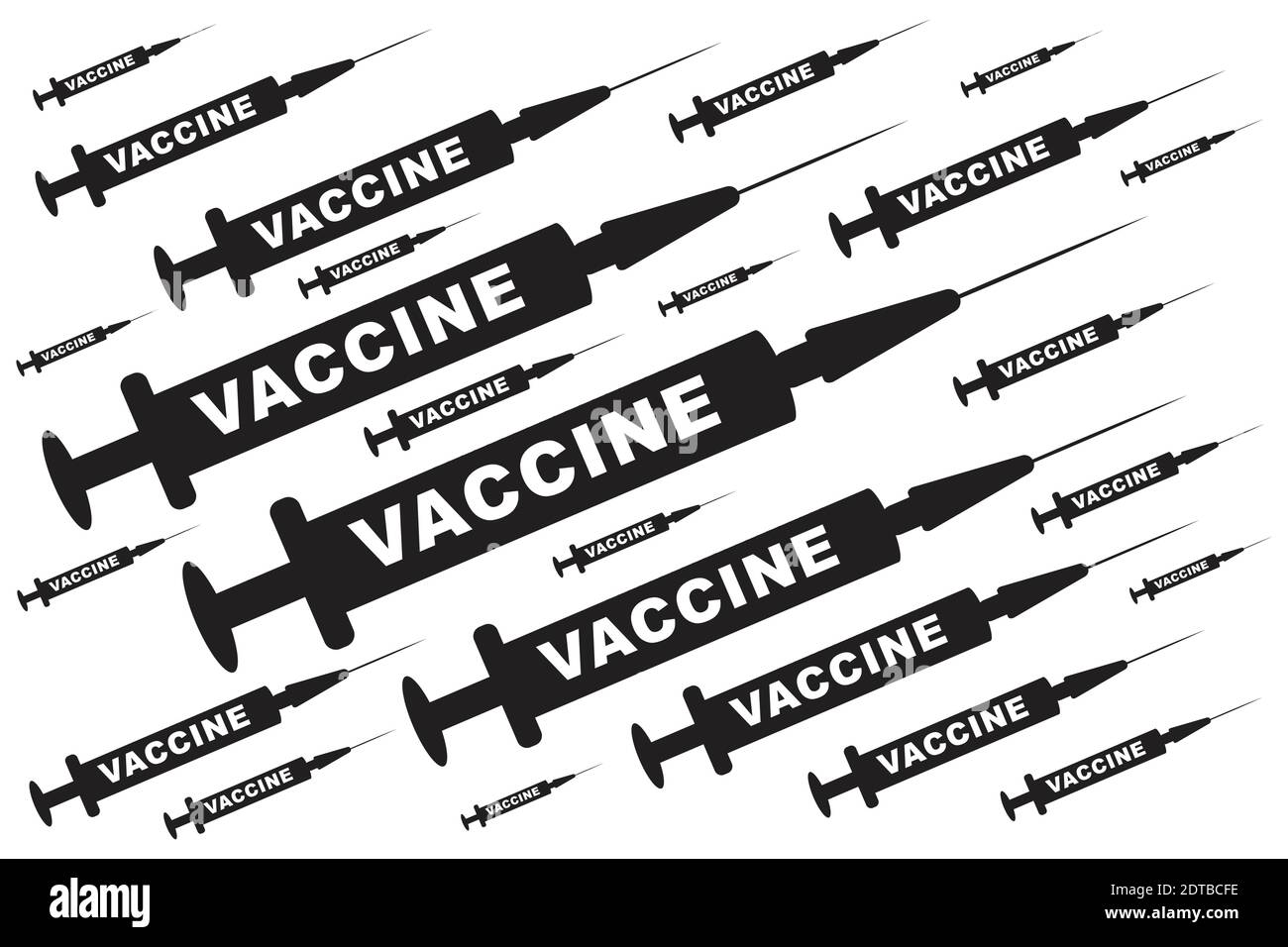 Lots of vaccine syringes vector illustration Stock Vector