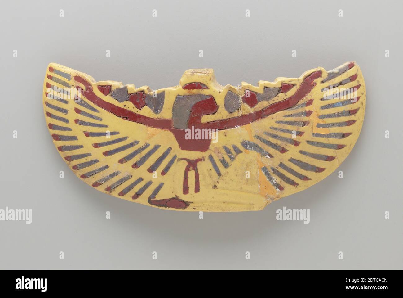 Faience Pectoral, Glazed faience, 8.2 × 18.1 cm (3 1/4 × 7 1/8 in.), Egyptian, New Kingdom, Dynasties 19–20, Jewelry Stock Photo