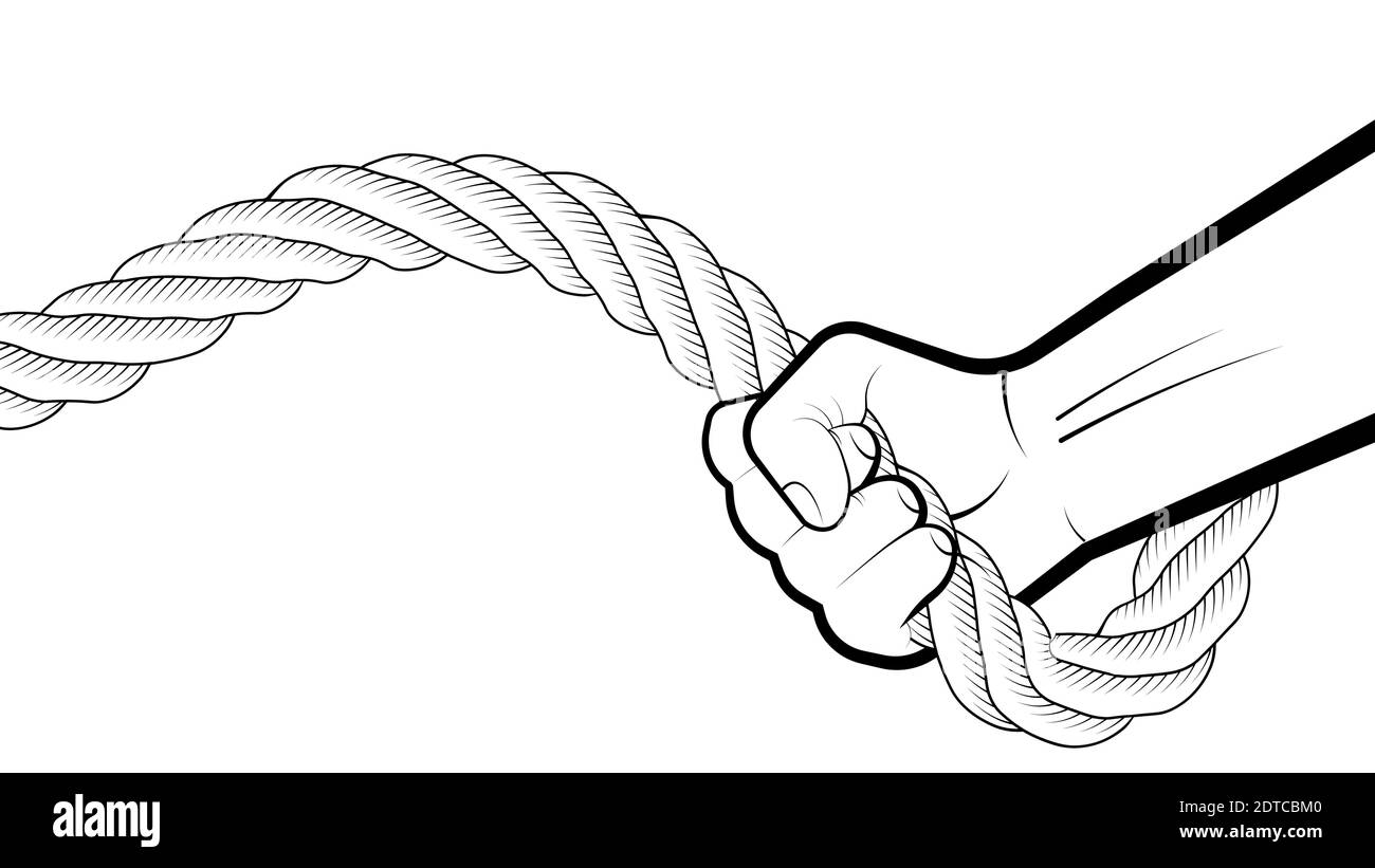 Hand gripping rope Stock Vector Images - Alamy