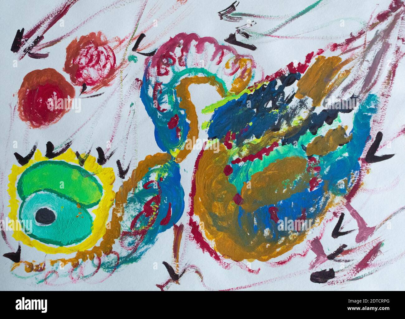 Painting abstract painted with acrylics Stock Photo