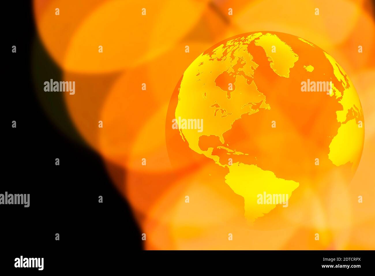 Globe and yellow lights Stock Photo Alamy