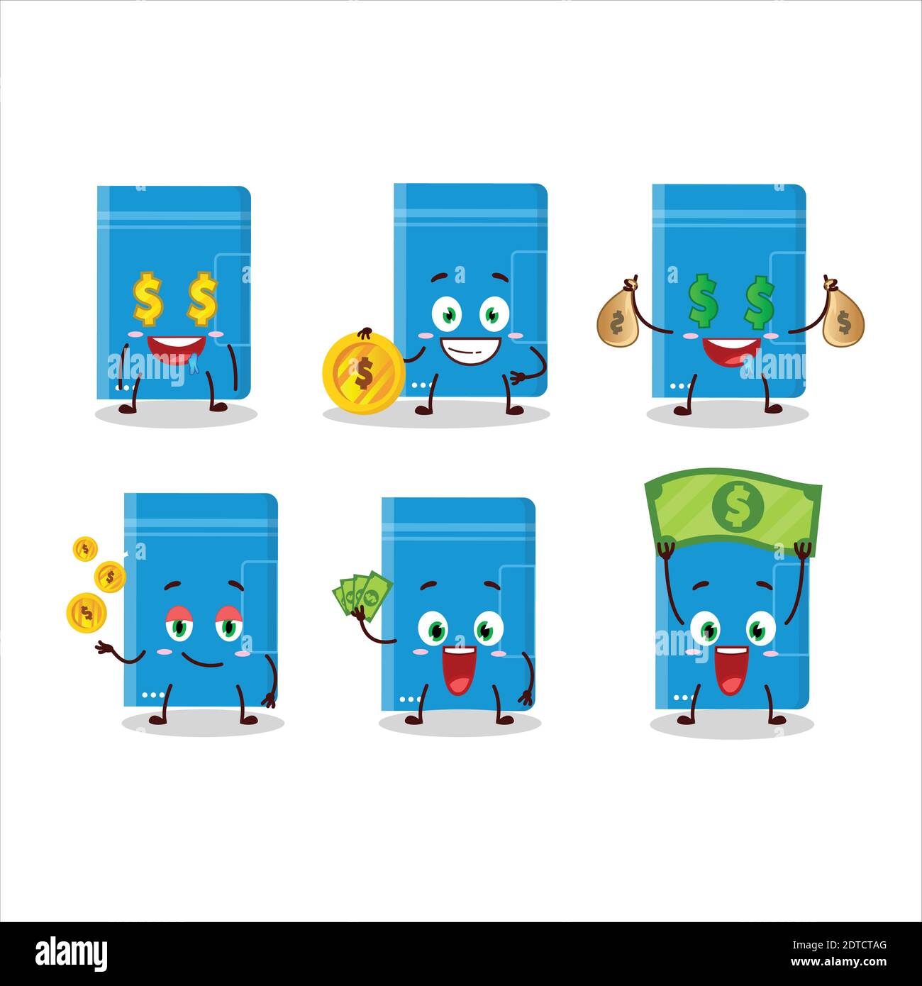 Power bank cartoon character with cute emoticon bring money. Vector ...