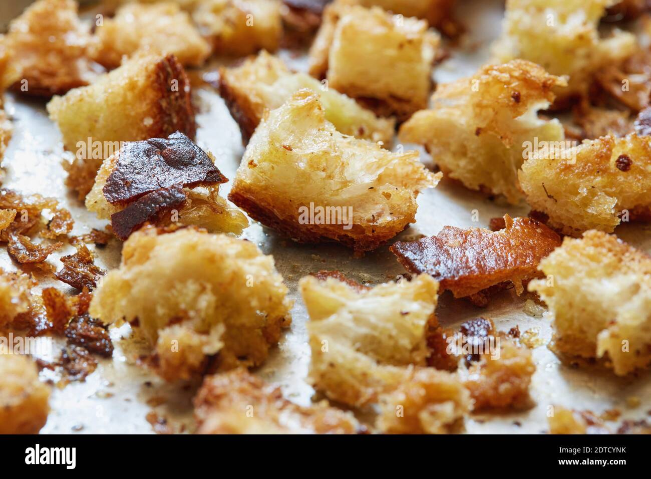 Close-up of croutons Stock Photo