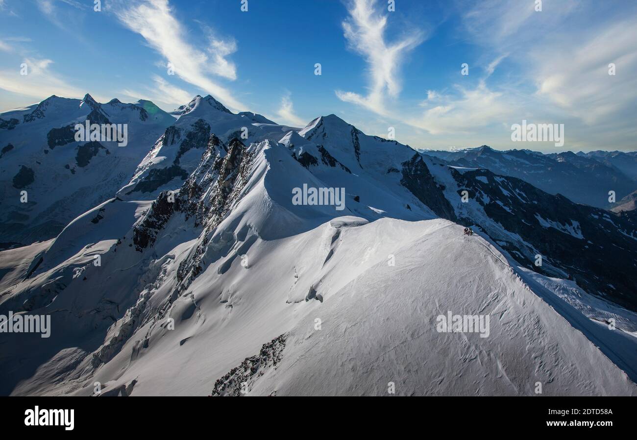 Switzerland, Monte Rosa, Aerial view of Monte Rosa Massif Stock Photo