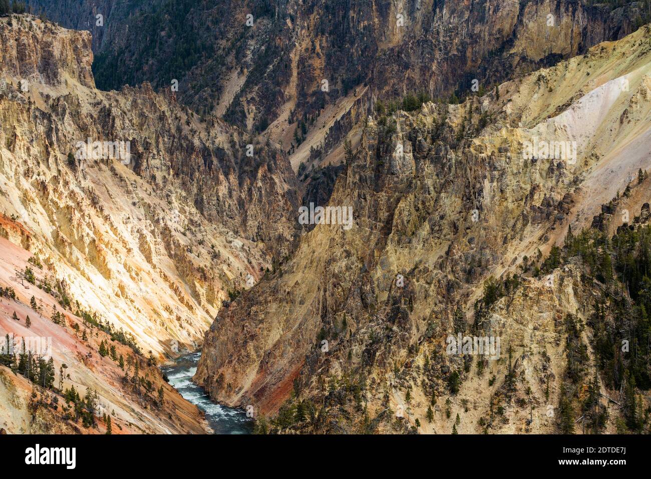USA, Wyoming, Yellowstone National Park, Yellowstone River flowing through Grand Canyon in Yellowstone National Park Stock Photo