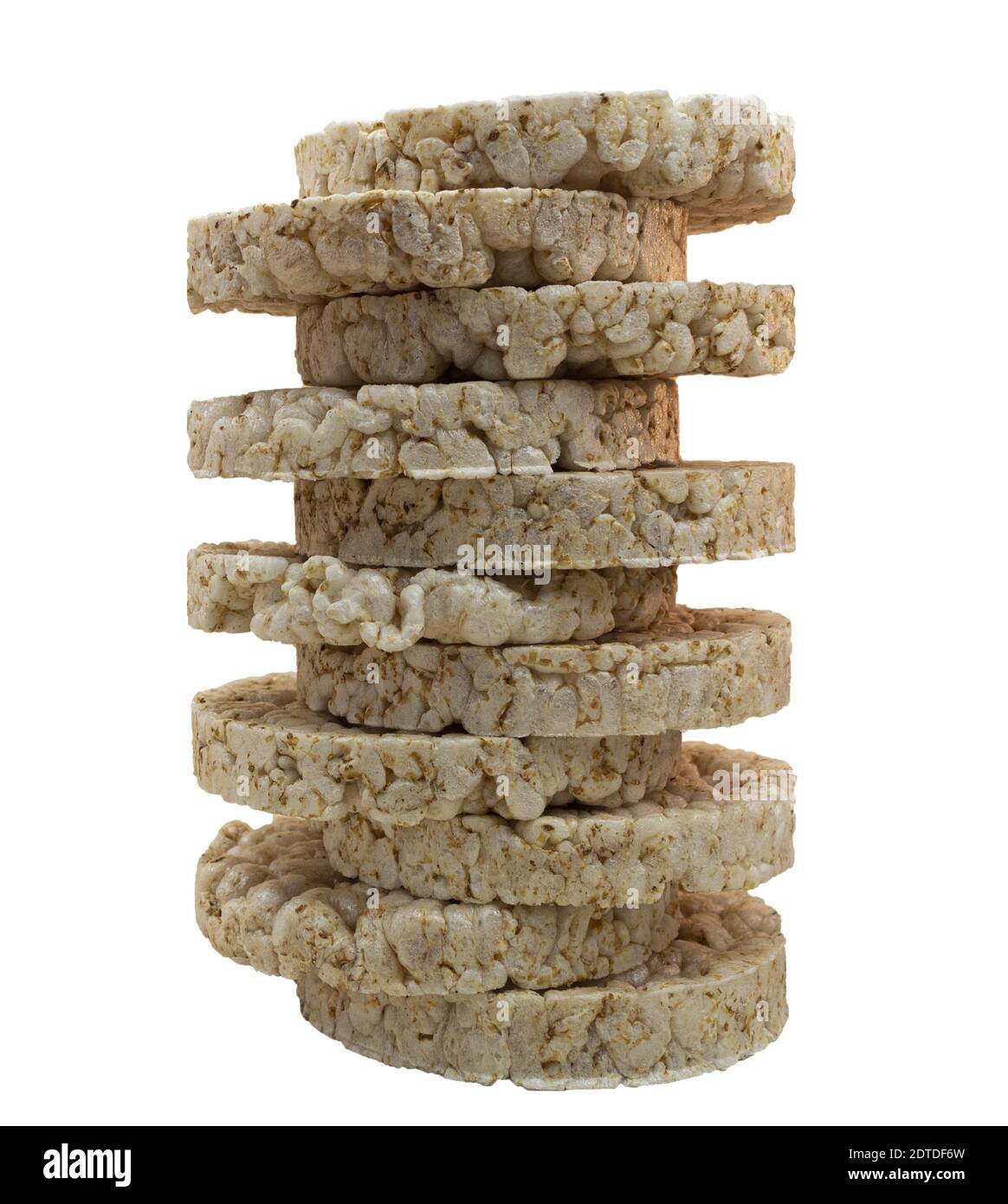 Rice bread stacked in a column. Crispy and airy rice cakes Stock Photo ...