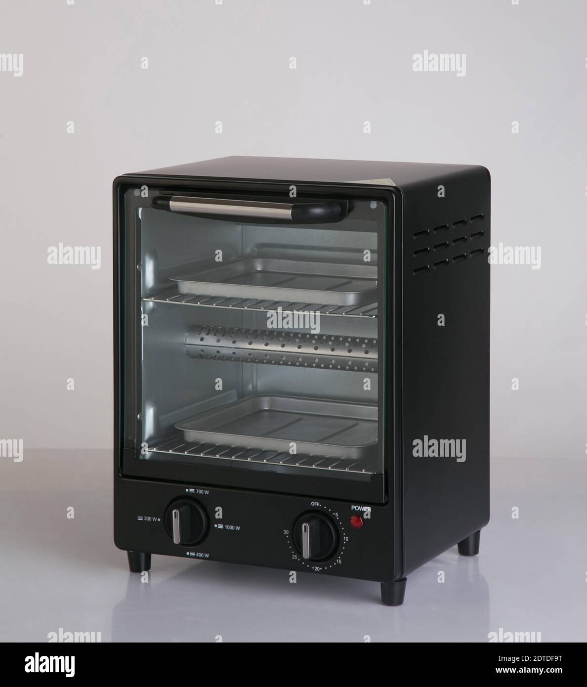 Electric small kitchen oven isolated on white background Stock Photo