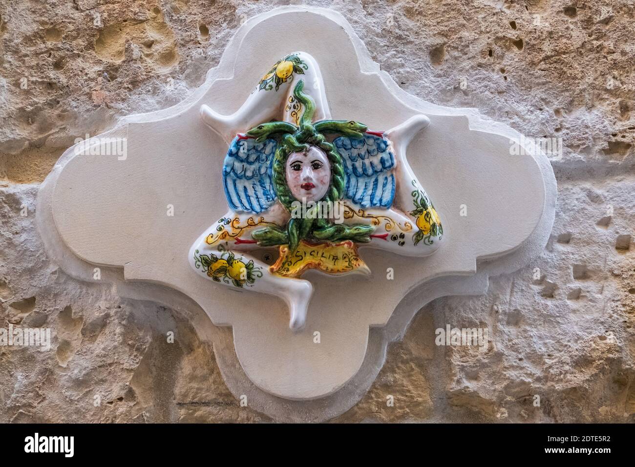 The Trinacria, symbol of Sicily, composed of the head of the