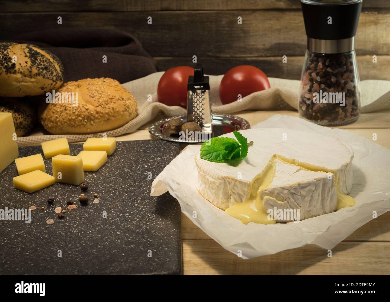 The process of making sandwiches. Ingredients for sandwiches, cheeses