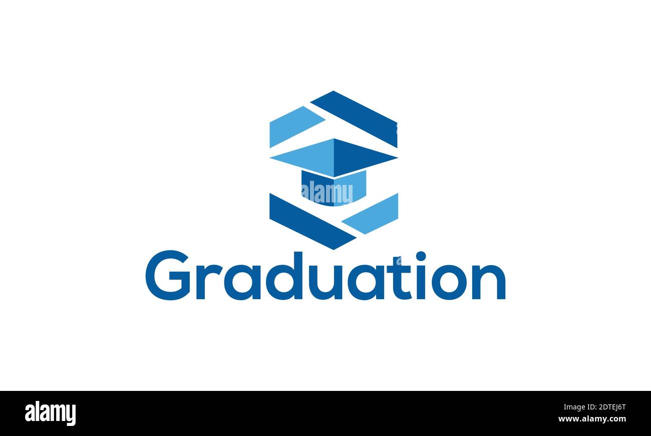 Graduation logo design and vector template Stock Vector