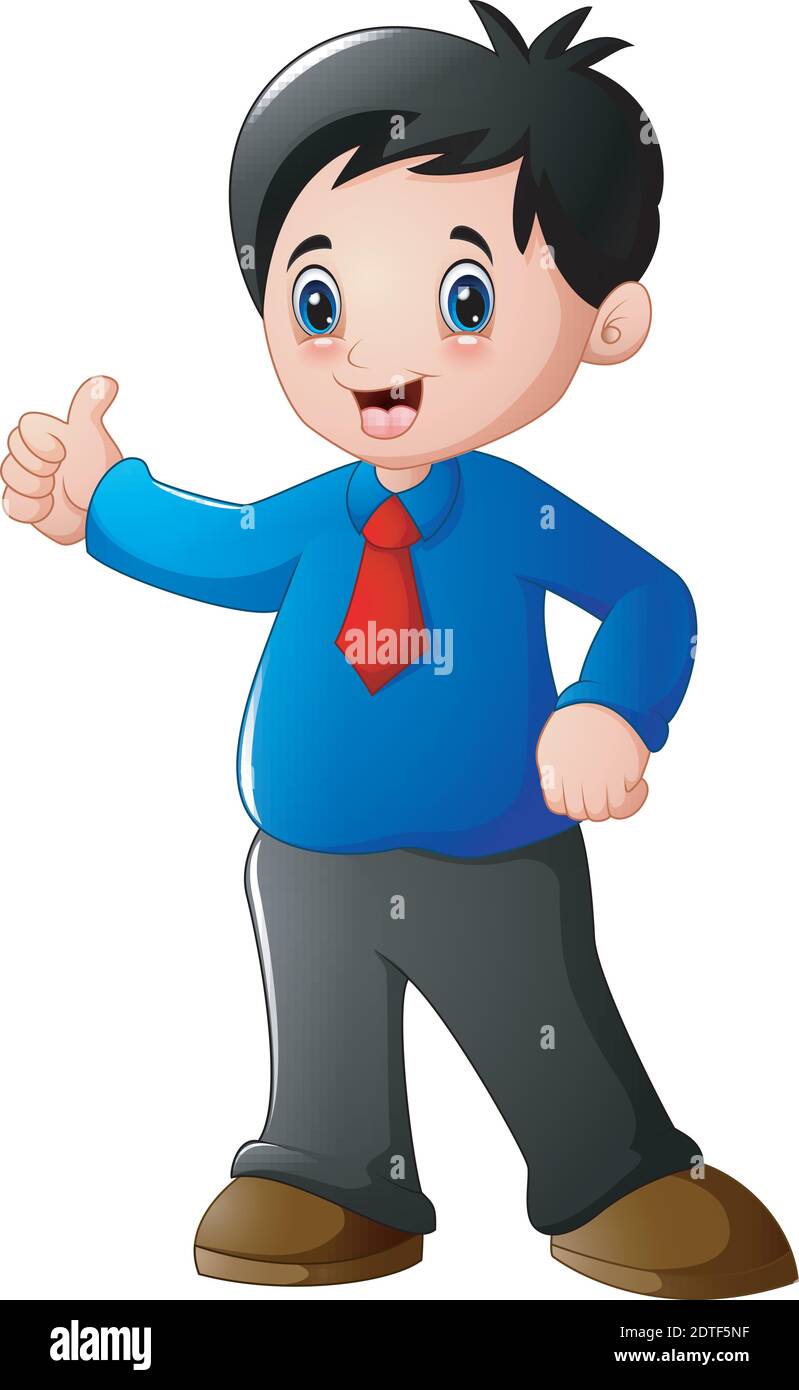 Vector illustration of Cartoon businessman giving thumbs up Stock ...