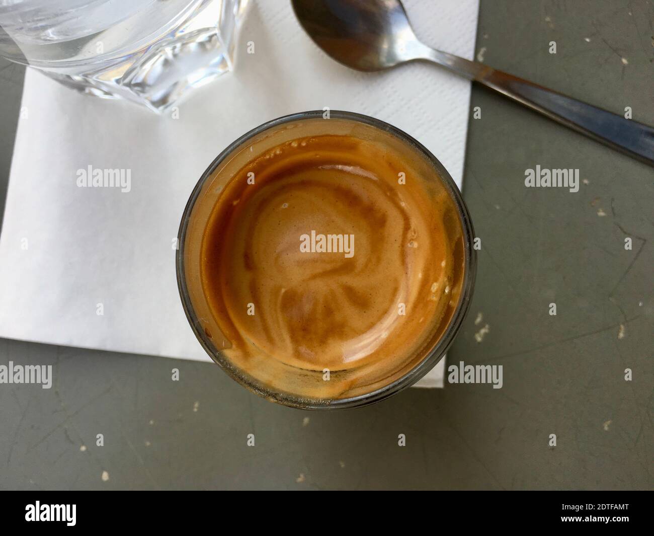 Espresso And Spoon Stock Photo Alamy