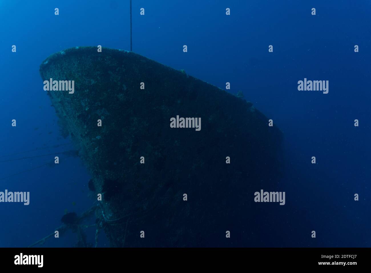 A Shipwreck photographed while scuba diving in Bali (Kubu Wreck Off Amed) Stock Photo