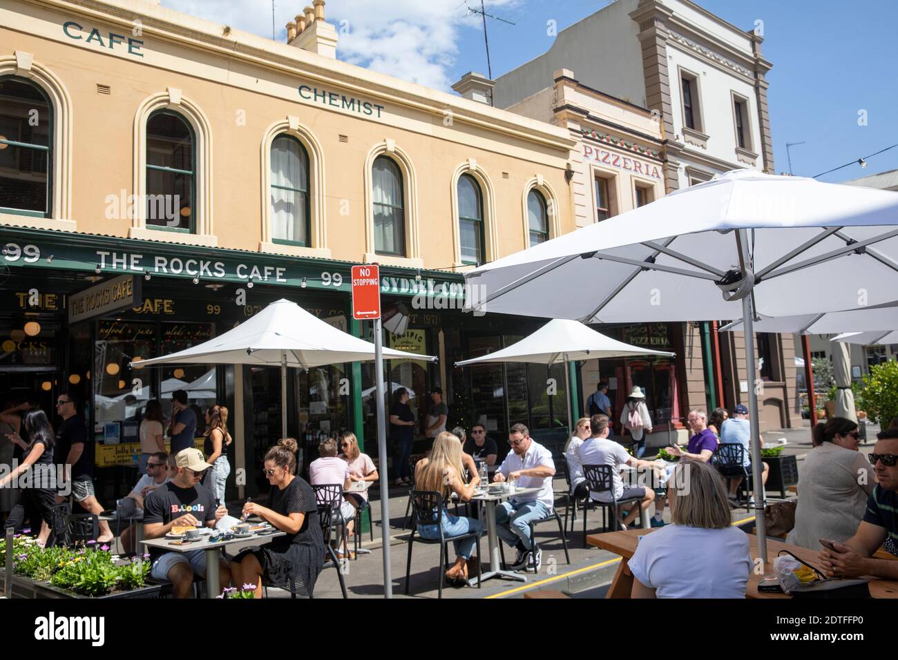 Sydney The Rocks cafe and restaurant in the historic colonial area of