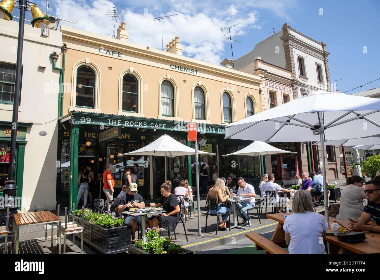 Sydney The Rocks area and cafe restaurants in this area of the city
