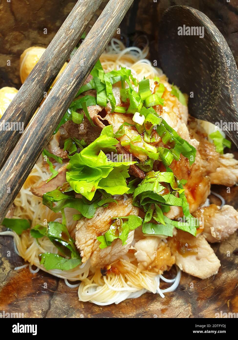 Rice Noodle With Pork Stock Photo Alamy