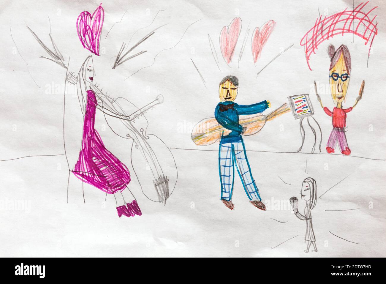 4 year old drawing of family