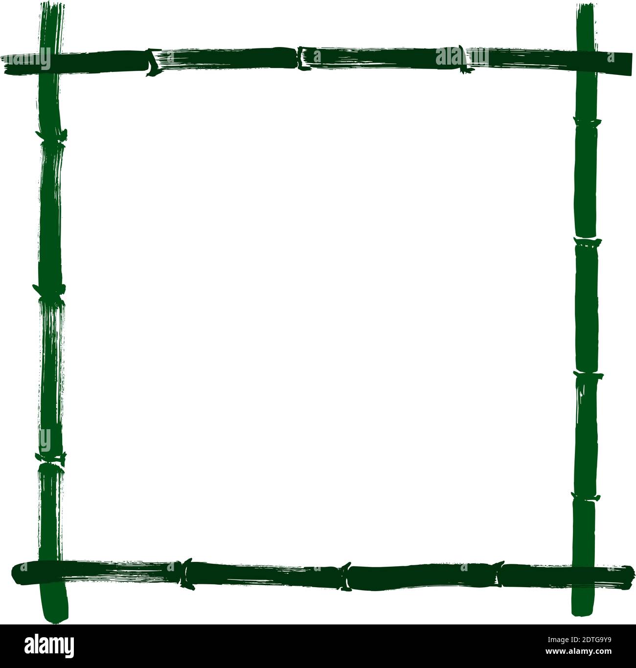 Hand drawn illustration of a bamboo frame on white background. Easy editable layered vector illustration. Stock Vector