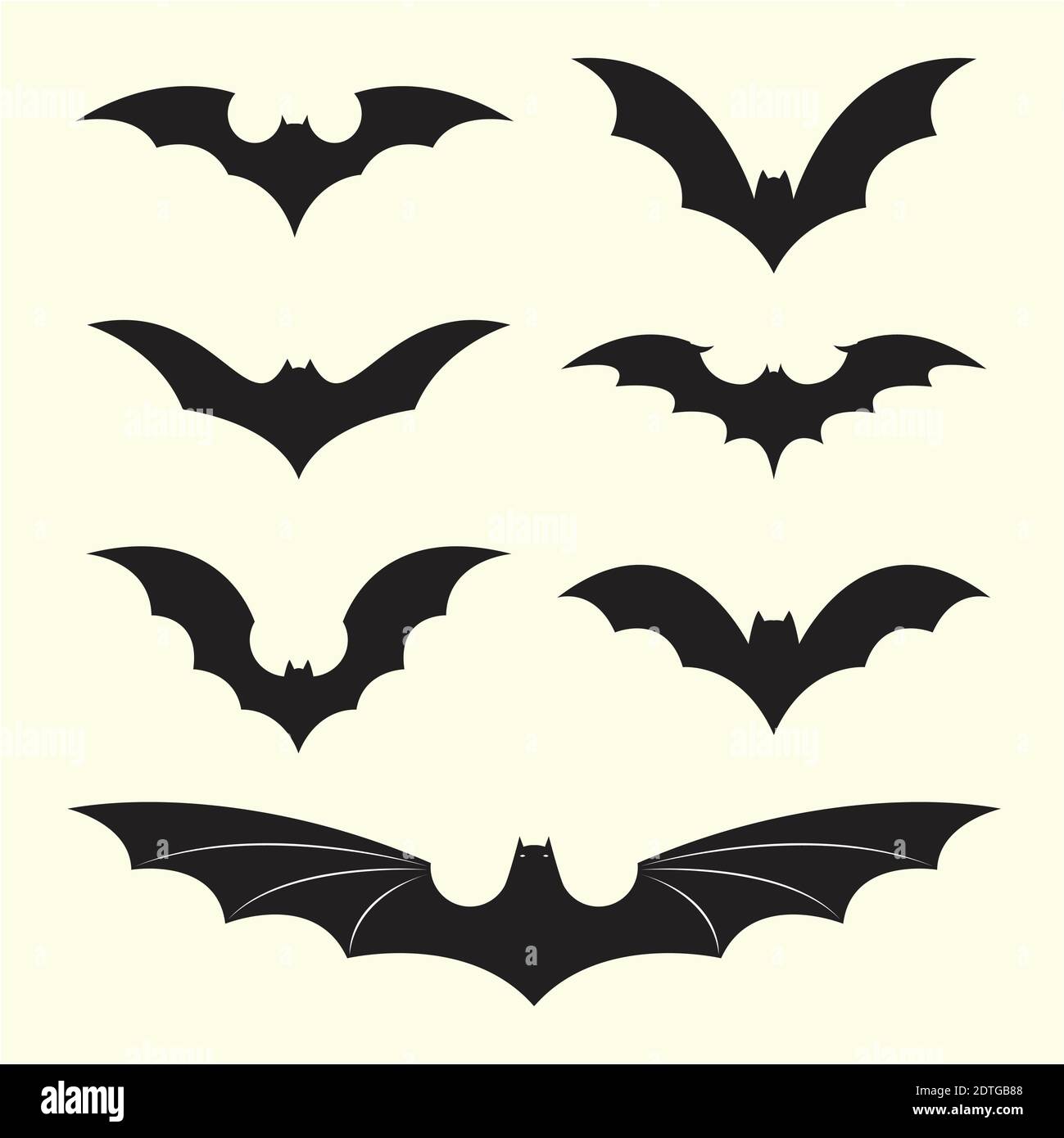 Vector group of bat on white background. Easy editable layered vector illustration. Wild Animals. Stock Vector