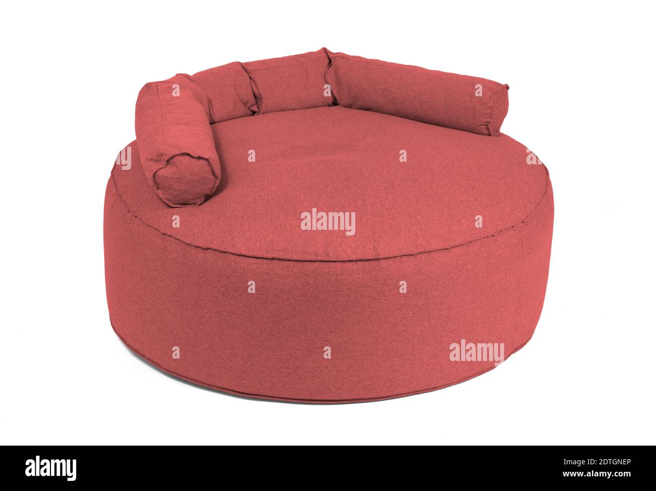 Enormous red beanbag isolated on white background Stock Photo