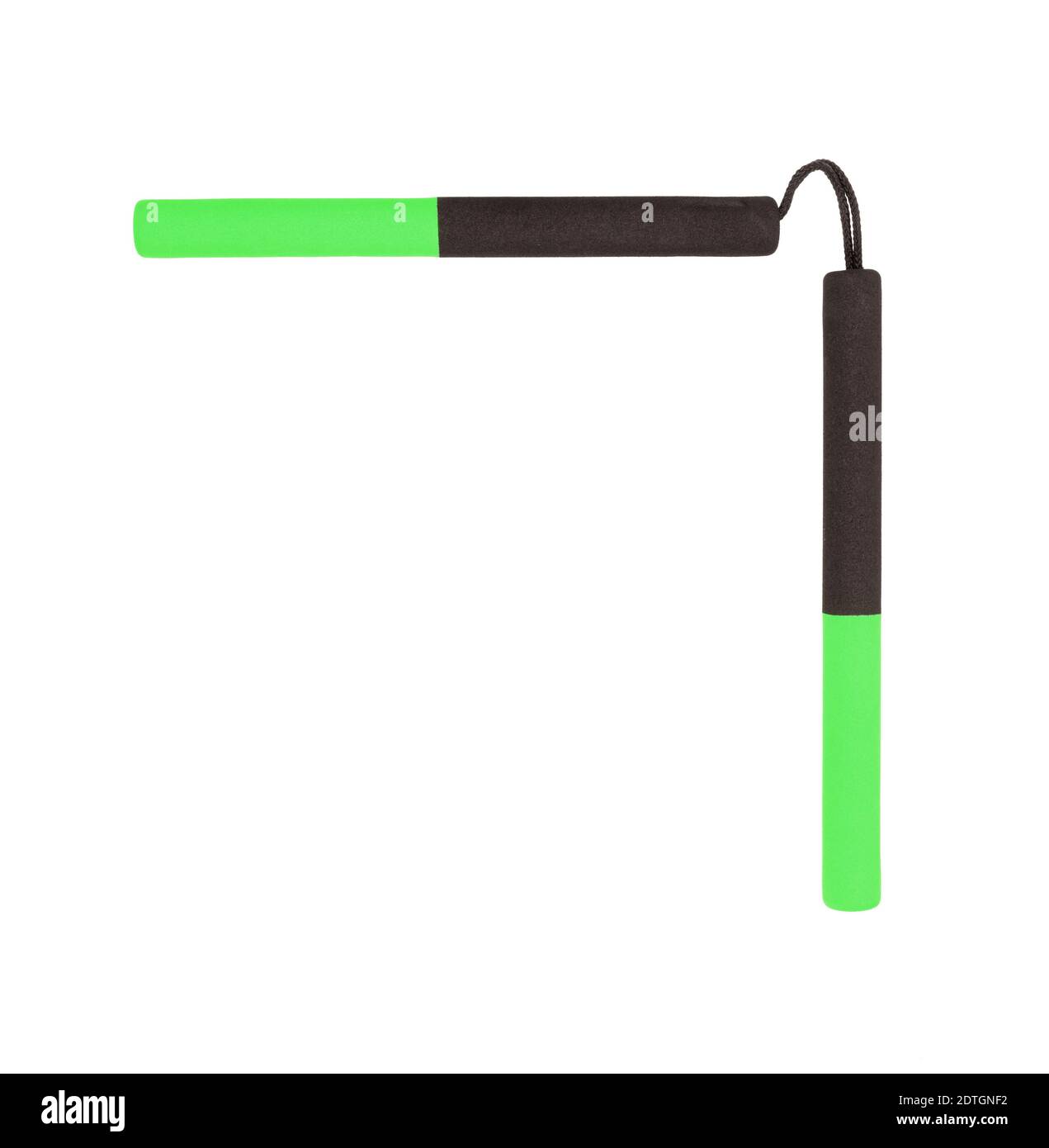 Foam karate sticks or nunchuks isolated on white, selfdefense, kungfu