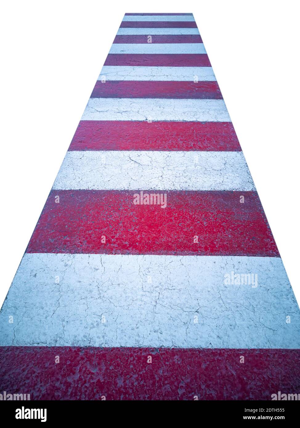 Red and white crossing isolated on white Stock Photo
