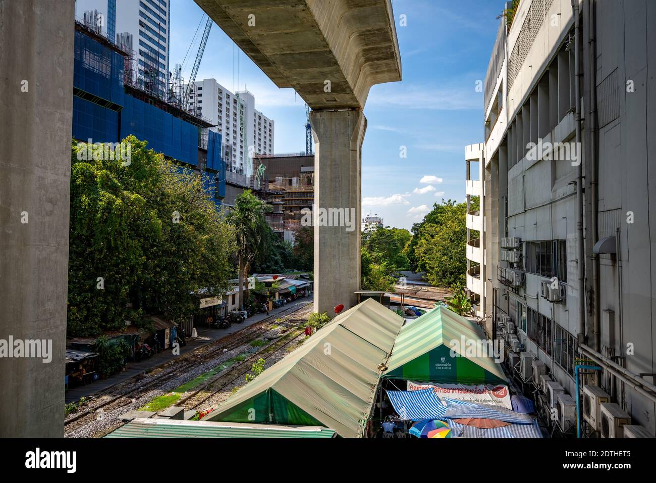 Bangkok, Thailand - View from Phaya Thai BTS Station, end of the line Stock Photo