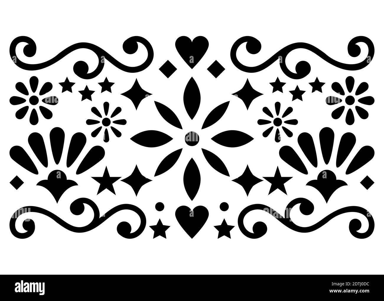 Traditional Mexican Art Black And White