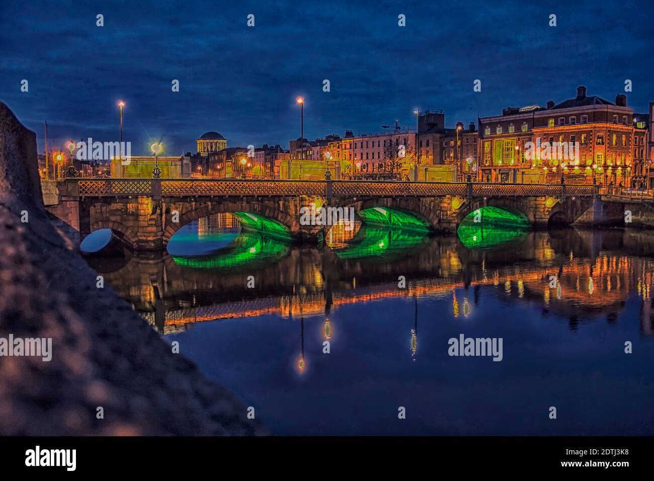 Ha'penny bridge over Liffey river in Dublin. Ireland Stock Photo - Alamy