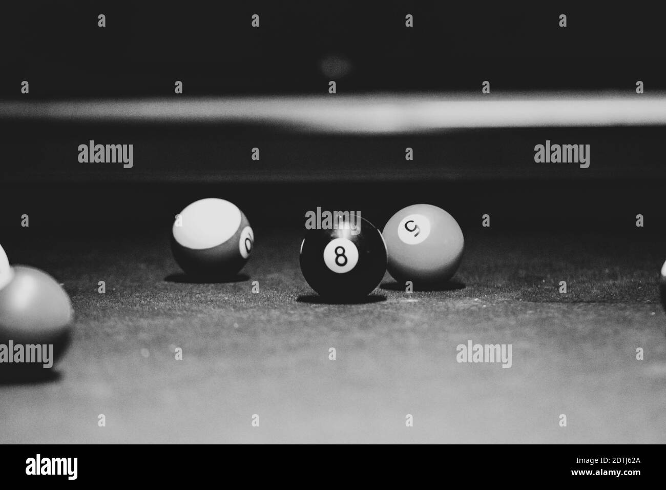 Pool Balls And Cue Black and White Stock Photos & Images Alamy
