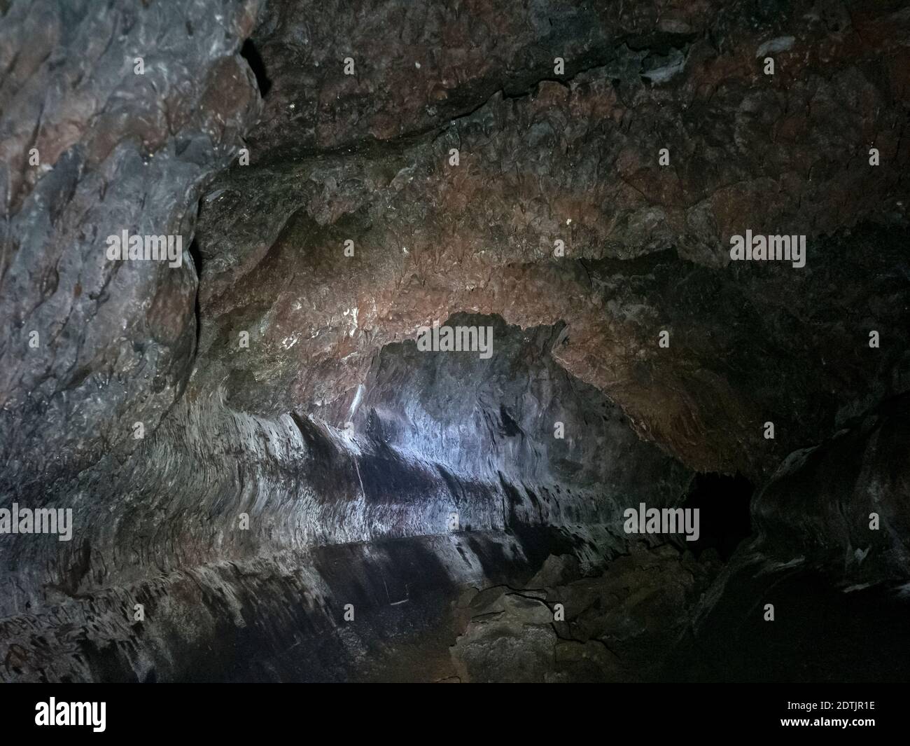 Lava tube Gruta das Torres.  Pico Island, an island in the Azores (Ilhas dos Acores) in the Atlantic ocean. The Azores are an autonomous region of Por Stock Photo