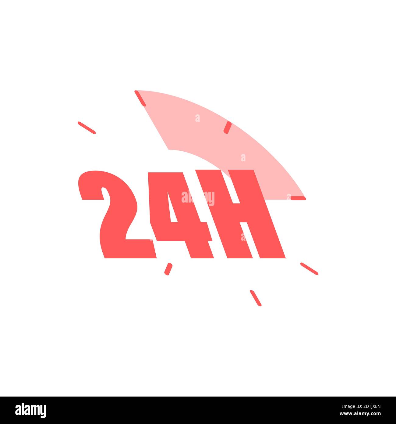 24 Hours a day service icon symbol vector. Stock Vector