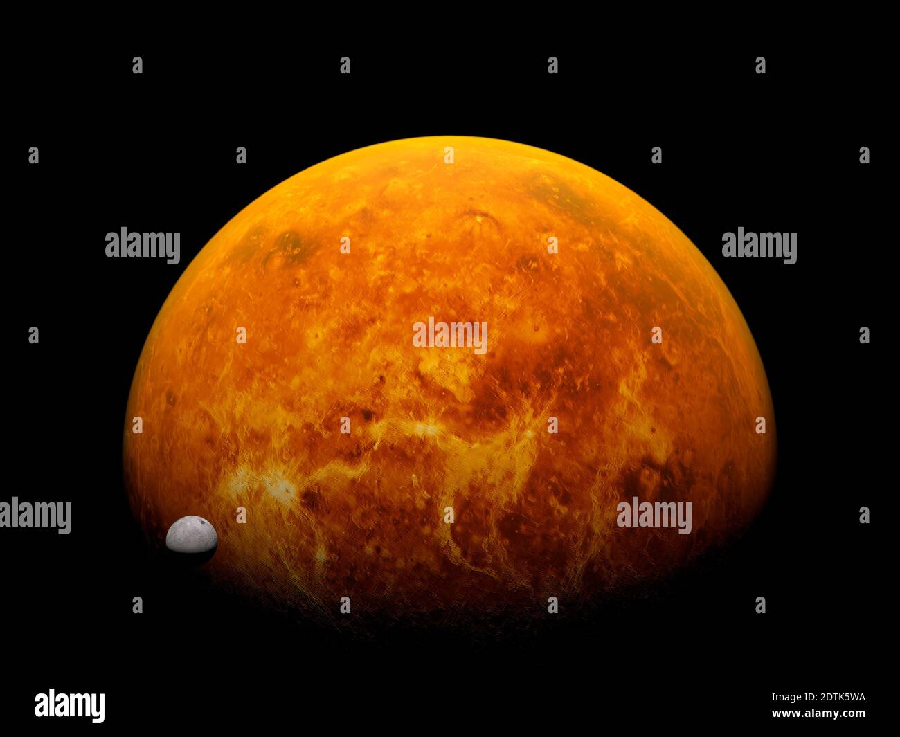 Planet Venus orbiting in space with moons concept Stock Photo - Alamy