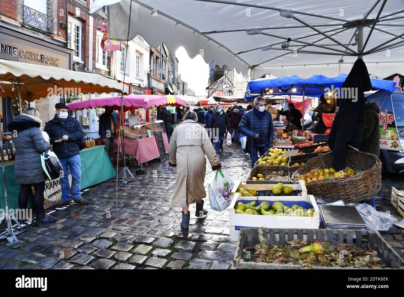Food market in Honfleur Calvados France Stock Photo Alamy