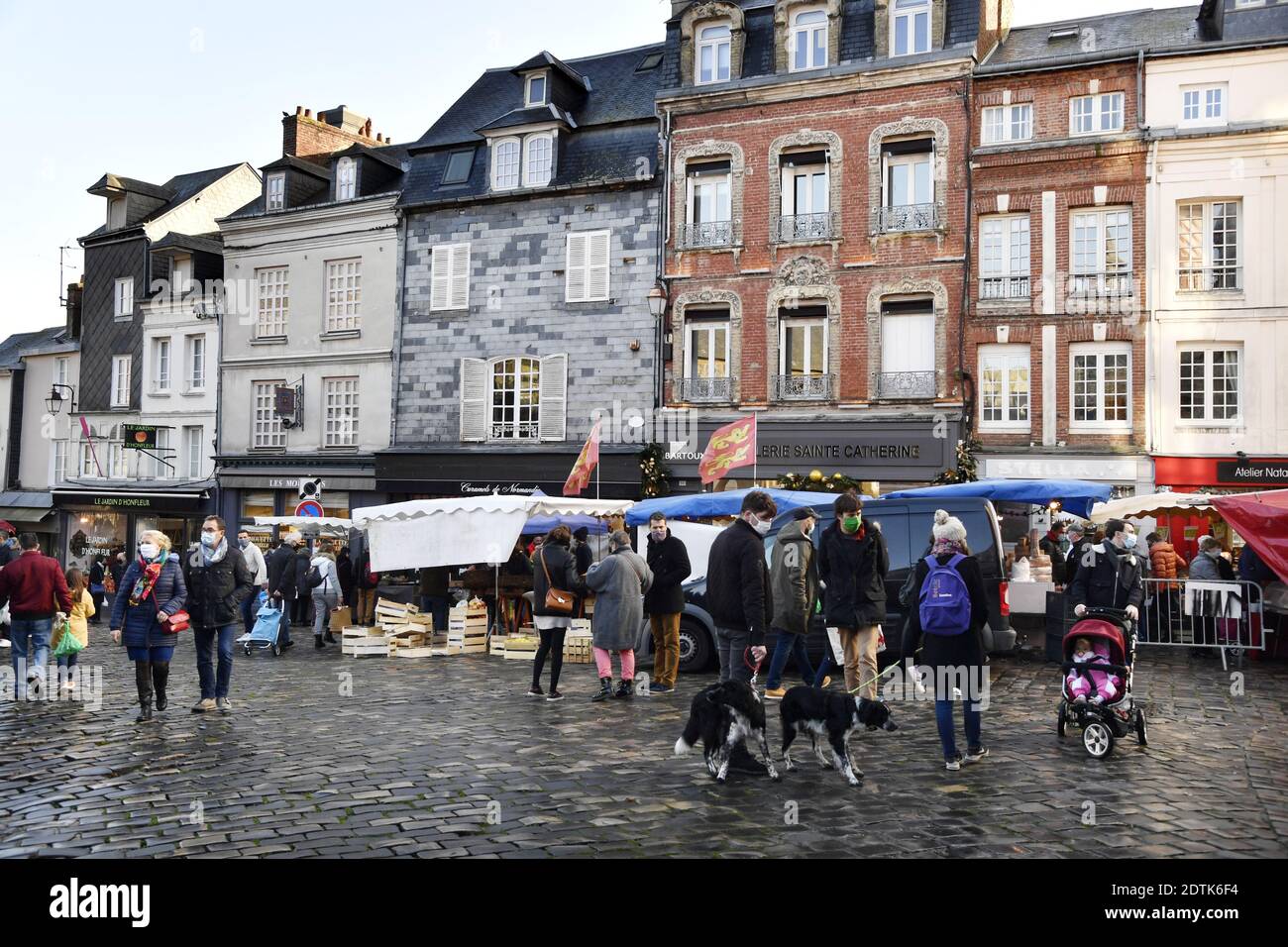 Food market in Honfleur Calvados France Stock Photo Alamy