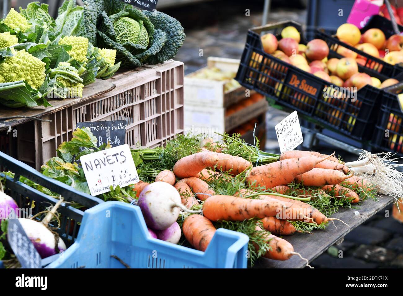 Food market in Honfleur Calvados France Stock Photo Alamy