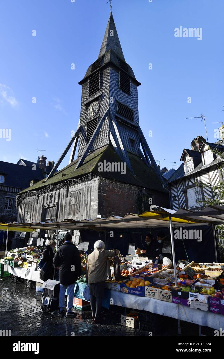 Food market in Honfleur Calvados France Stock Photo Alamy