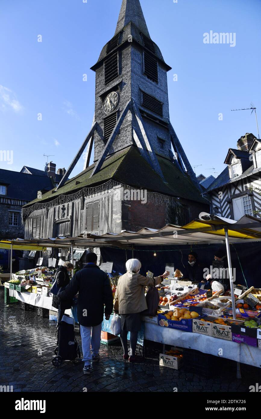 Food market in Honfleur Calvados France Stock Photo Alamy