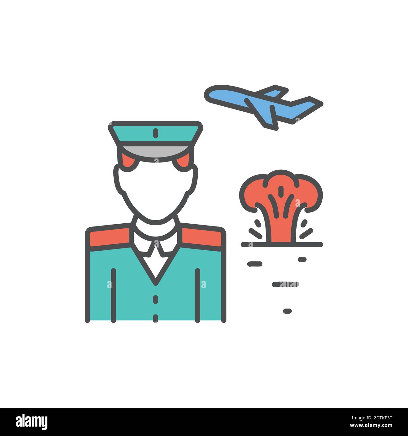 War emigrant color line icon. Editable stroke. Stock Vector