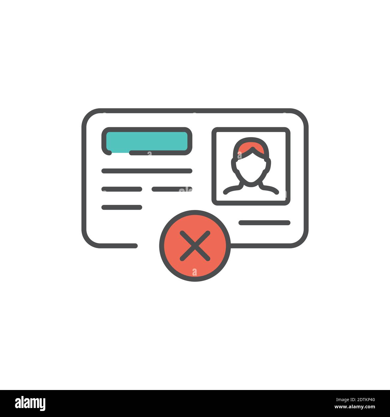 Passport illegal immigrant color line icon. Editable stroke. Stock Vector