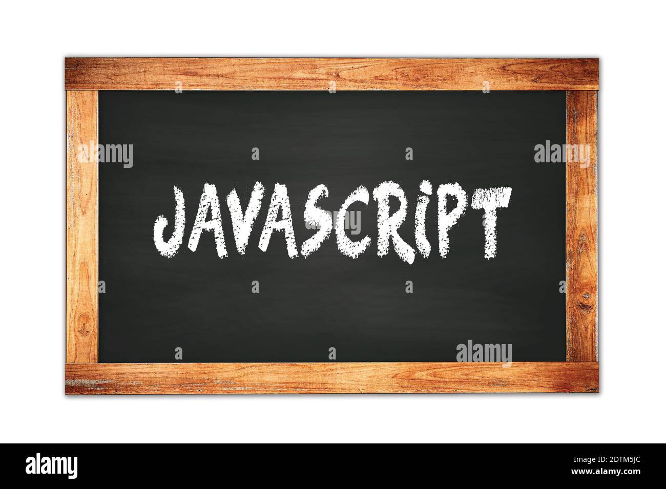 JAVASCRIPT text written on black wooden frame school blackboard Stock ...